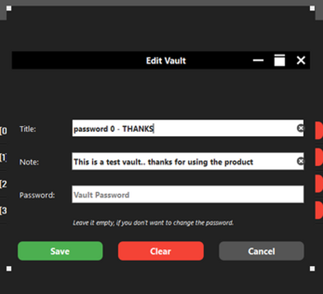 Virtual Safe Vault - Desktop Application Image