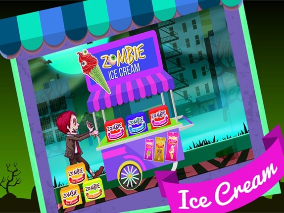 Zombie Ice Cream Factory Simulator - Learn how to make frozen snow cone,frosty icee popsicle and pops for zombies in this kitchen cooking game screenshot