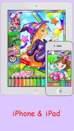 Coloring Pages with Princess Fairy for Girls - Games for little Kids &amp; Grown Ups screenshot