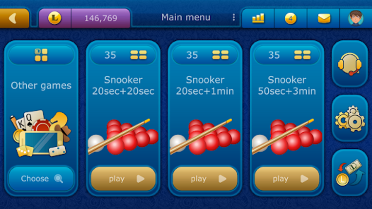 Snooker LiveGames online screenshot