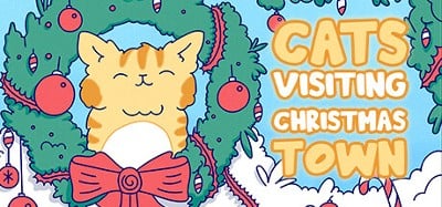 Cats Visiting Christmas Town Image