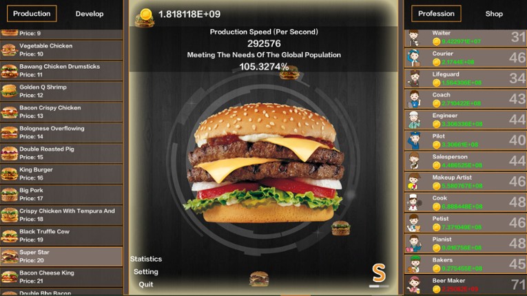 Idle Hamburgers Save the World screenshot