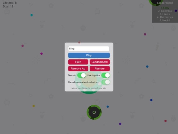 Crazy Dot Party: the kingdoms of dots ~ paradise of trivia game in blob.io version screenshot