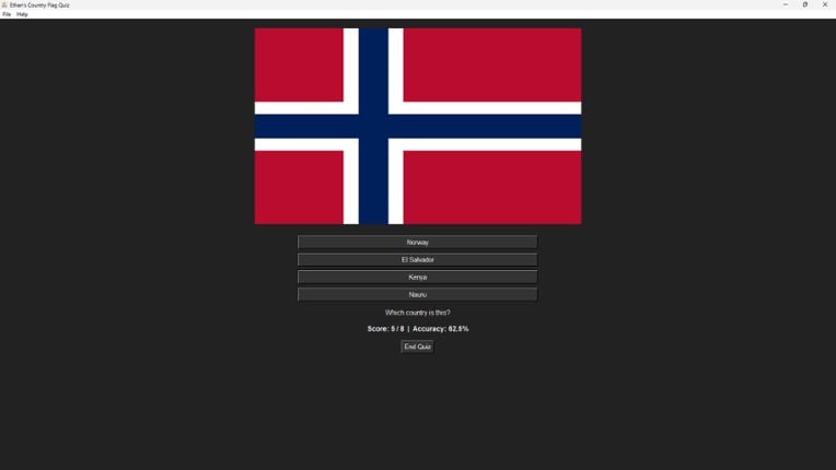Ethan's Flag Quiz Game screenshot