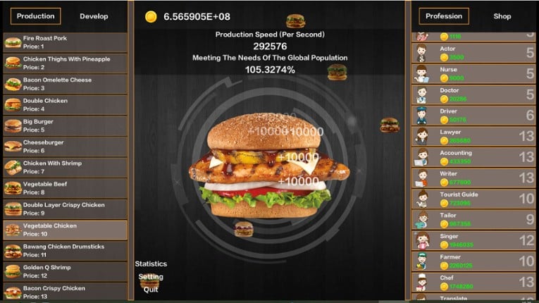 Idle Hamburgers Save the World screenshot