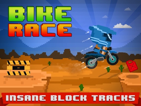 Blocky Bike Race 3D - A Pixl Roads Block Run screenshot