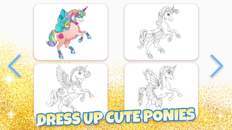 Unicorn Dress Up Coloring Book screenshot