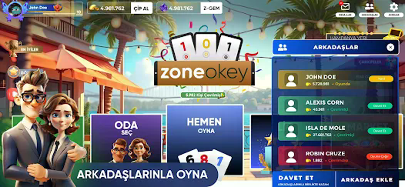 101 Zone Okey screenshot