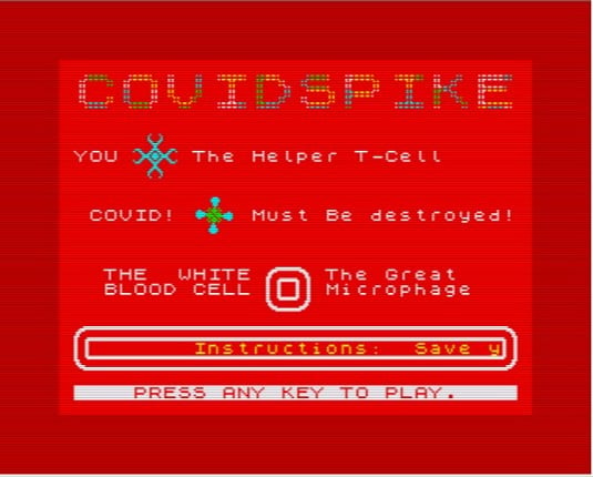 Covid Spike - ZX Spectrum Game Cover