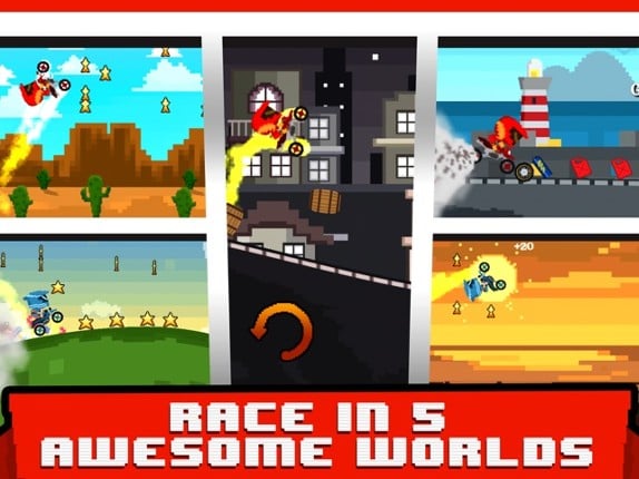 Blocky Bike Race 3D - A Pixl Roads Block Run screenshot