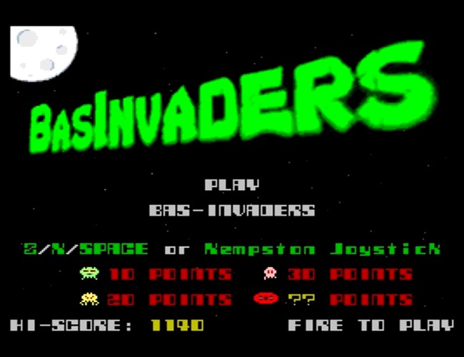 Games like BasInvaders (ZX Spectrum Next)