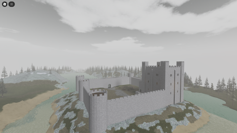 Roblox English Castle Map – 1300s Water-Surrounded Fortress Asset Image