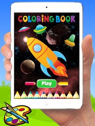 Rockets & Spaceships Coloring - Drawing for kids free games screenshot