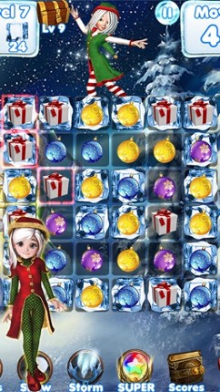 Santa Games and Puzzles - Swipe yummy candy to make it collect jewels for Christmas! Image