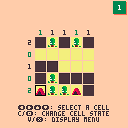 Tents and Trees 8-bit Image