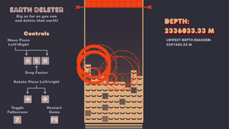 Earth Deleter - LDJam 48 - Deeper and Deeper Image