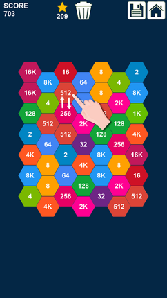Hexagons 2048 Puzzle: Swap n Merge Numbers Image