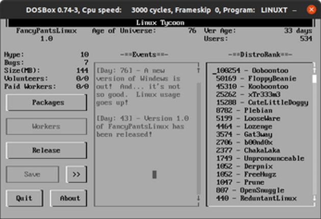 Linux Tycoon for DOS Image