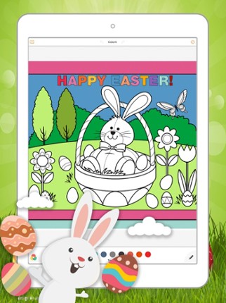 Cute Easter Bunny Coloring Book Image
