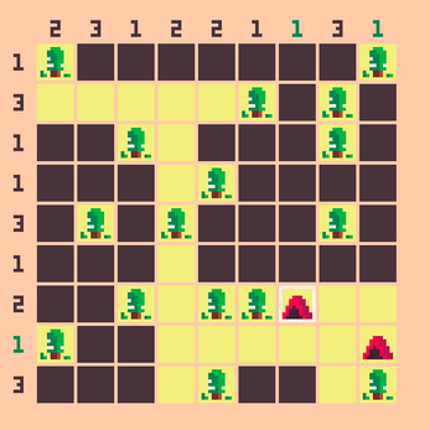 Tents and Trees 8-bit screenshot