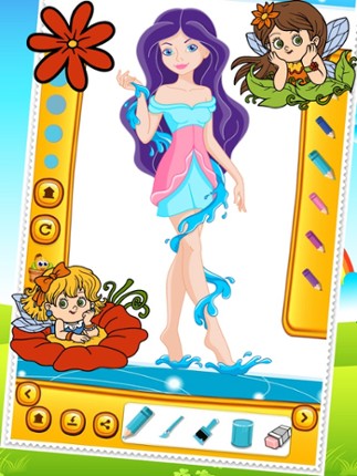 Beauty Fairy Princess Coloring Book Drawing for Kid Games Image