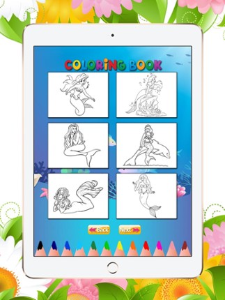 Mermaid Coloring Book For Girls: Learn to color and draw a Mermaid, Free games for children screenshot