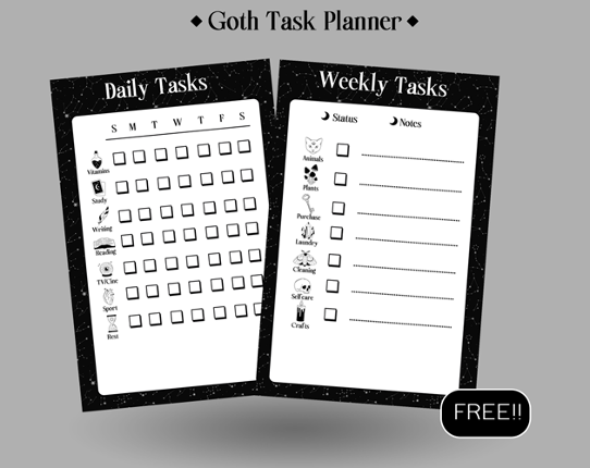 Goth Task Planner Game Cover