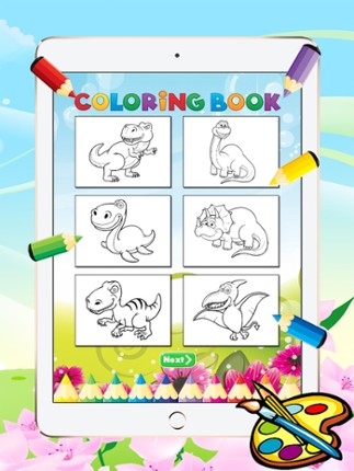 Dinosaur Dragon Coloring Book - All In 1 Dino Drawing, Animal Paint And Color Games HD For Good Kid screenshot