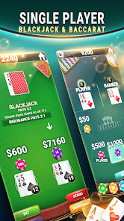 Blackjack & Baccarat Card Game screenshot
