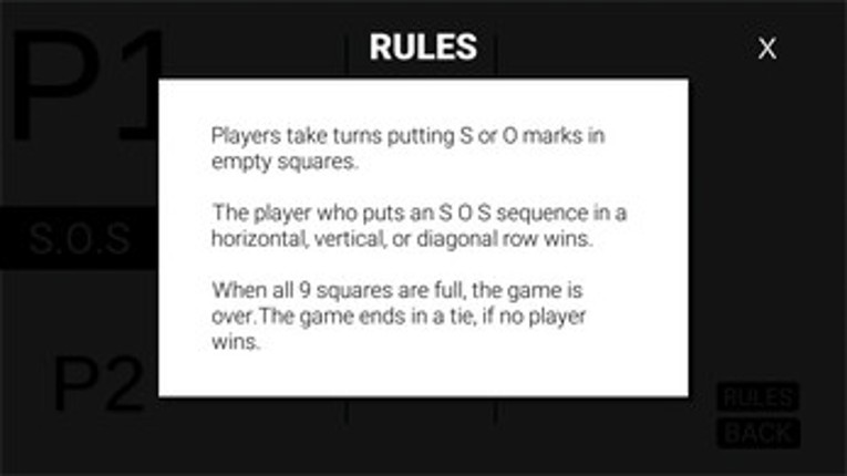Tic tac toe screenshot