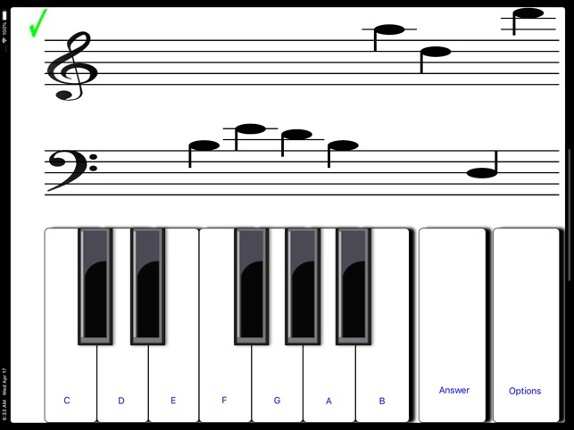 ¼ learn sight read music tutor screenshot