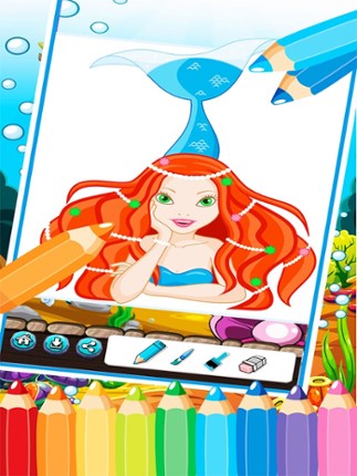Mermaid Princess Coloring Book - Printable Coloring Pages with Finger Painting screenshot