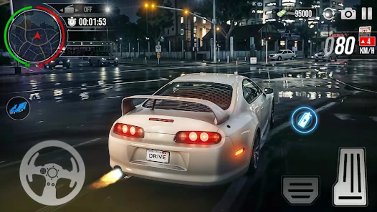 Car Driving Midnight Drifting Image