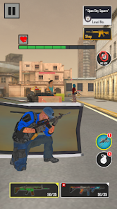 Police Agent Gun Shooting Image