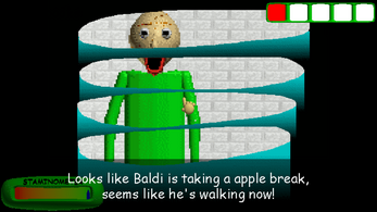 Baldi's Basics Plus but Baldi eats an apple while chasing you screenshot