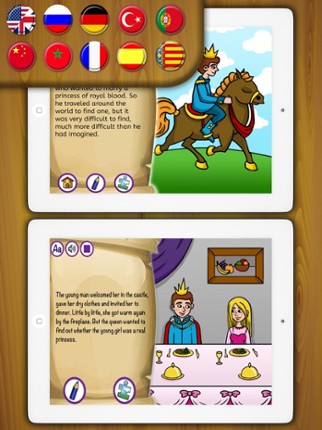 Princess and the Pea Classic tale interactive book screenshot