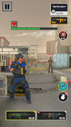 Police Agent Gun Shooting Image