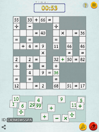 Math the Cross Math Puzzle screenshot