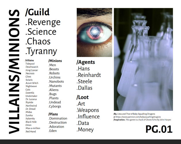 Games like Villains/Minions ($1)