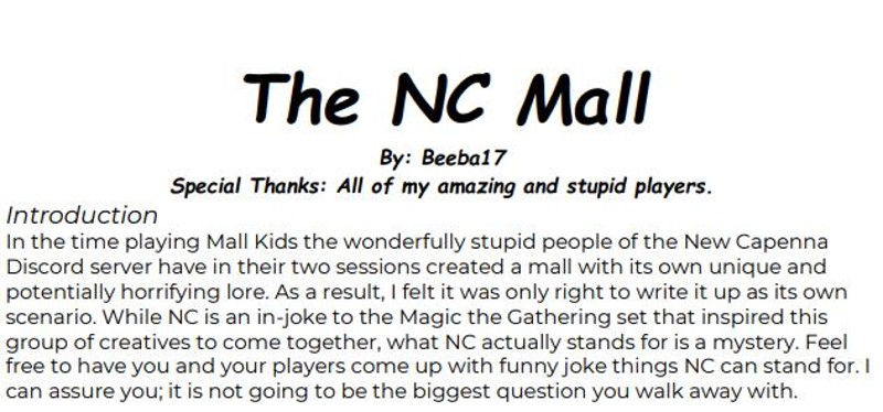 Mall Kids: The NC Mall Image