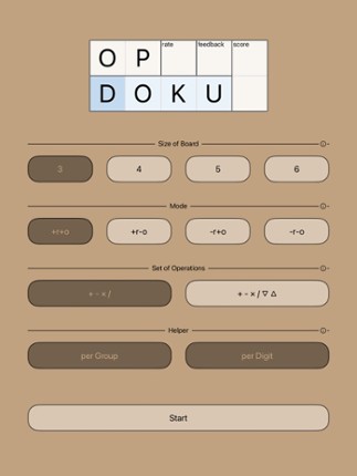 Opdoku = Calcudoku + Mathdoku screenshot