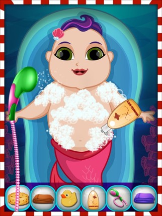 Mommy's Mermaid Newborn Baby Christmas Fun Salon Image