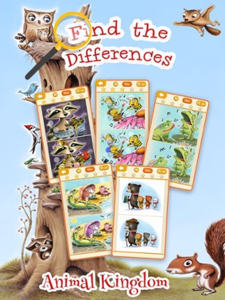Animal Kingdom Spot the Difference Picture Hunter Puzzle Games for Kids and Family- Search and find differences in each pic! Free Edition screenshot