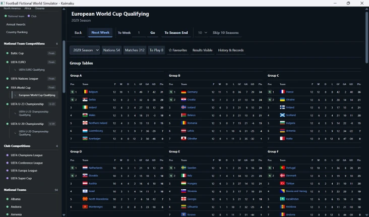 Football Fictional World Simulator Image