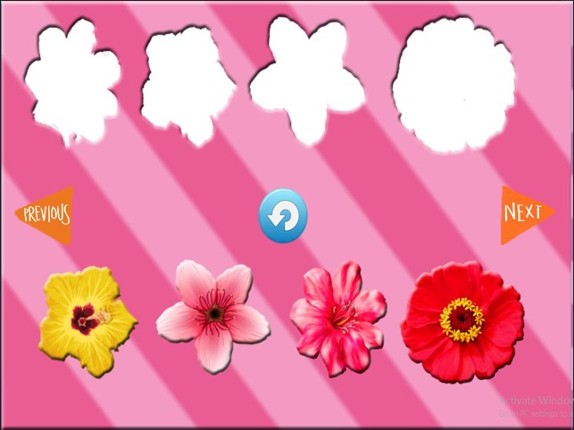 Fun Learning Flower Shapes Sorting game for kids Image