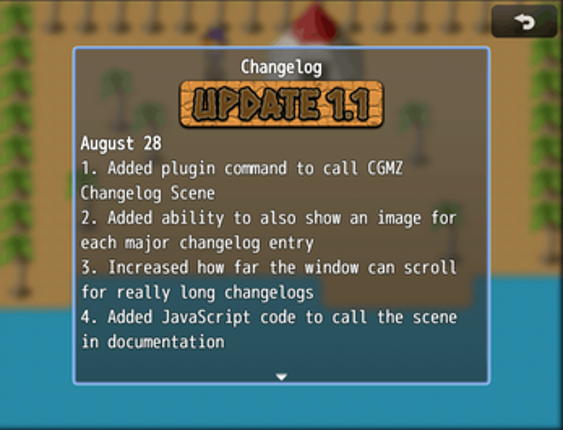 [CGMZ] Changelog for RPG Maker MZ Image