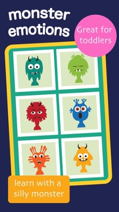 Kids Emotions - Toddlers learn first words with cute Monsters Image