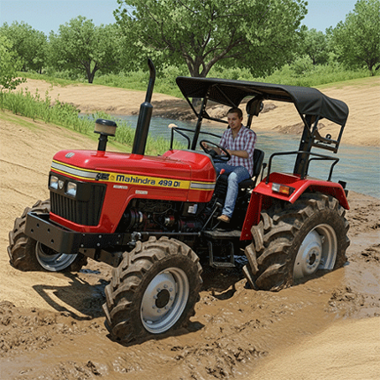 Desi Farming Indian Tractor 3D Image