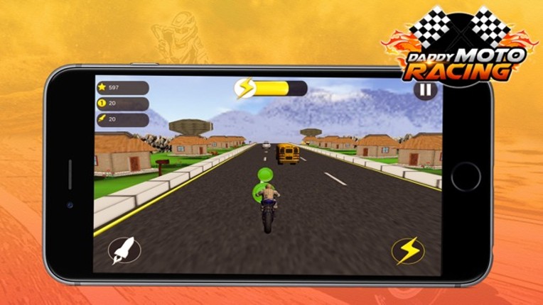 Daddy Moto Racing - Use powerful missile to become a motorcycle racing winner Image