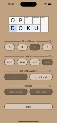 Opdoku = Calcudoku + Mathdoku screenshot